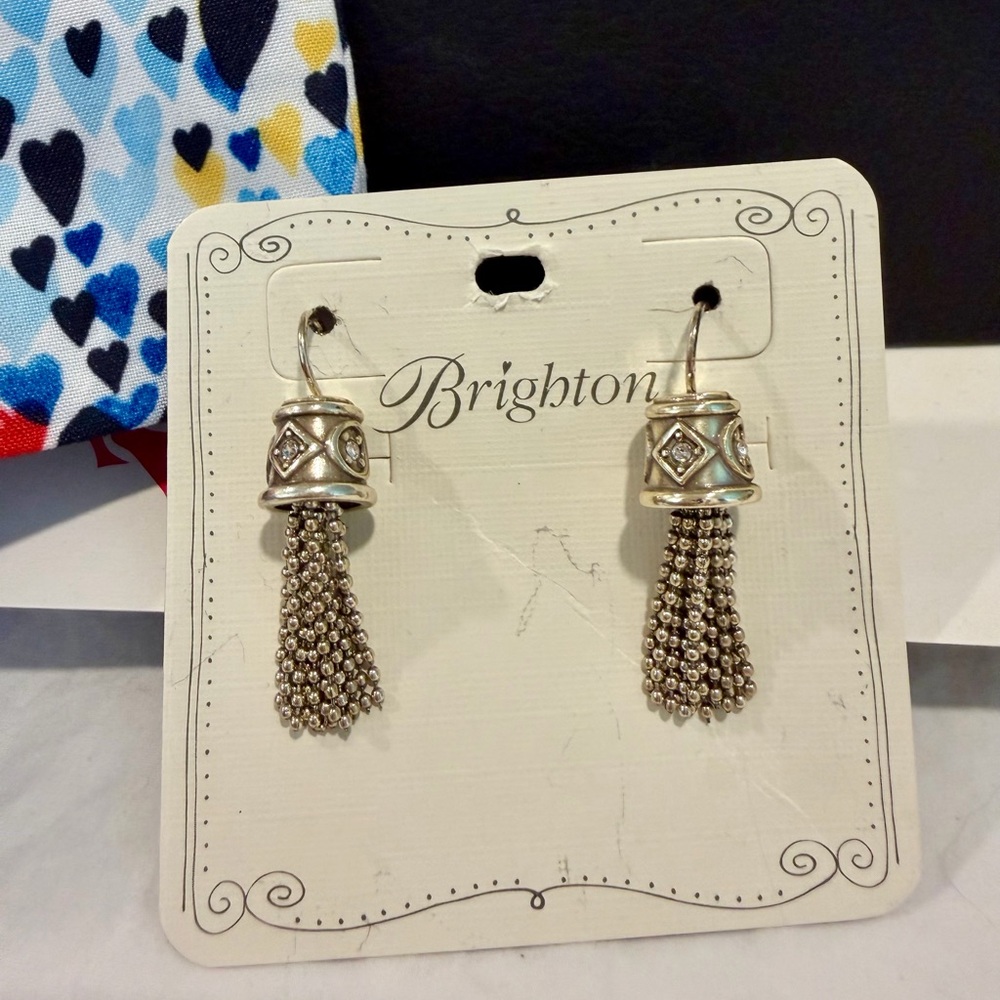 Brighton Meridian Silver Tassel Earrings NWT